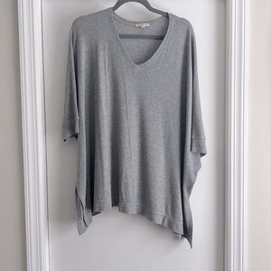 Anthropologie gray v-neck sweater poncho